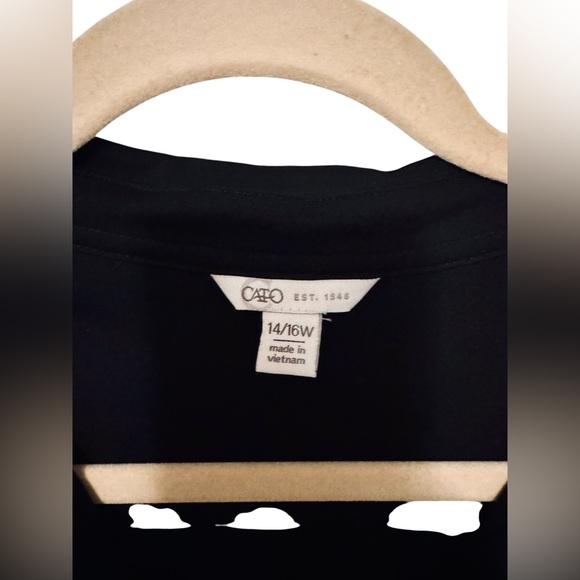 Cato Black Maxi Dress Size 14/16W Sleeveless Faux Wrap Tie Waist - Picture 2 of 4